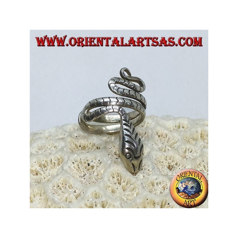 Manchette d'oreille en serpent d'argent