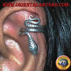 Manchette d'oreille en serpent d'argent