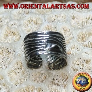Ear Cuff in argento a fascia onda