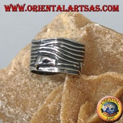 Ear Cuff in silver with wave band