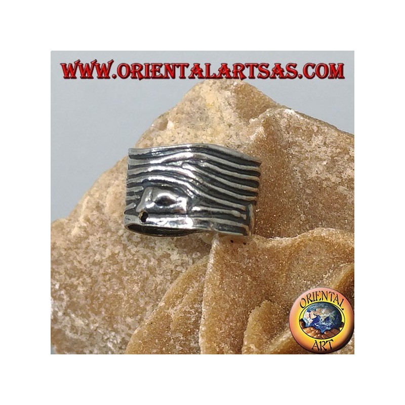 Ear Cuff in silver with wave band