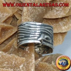 Ohrstulpe in Silber mit Wellenband