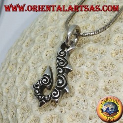 Silver pendant, HEI Matau fish hook typical of the Hawaiian Islands