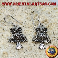 Pendientes de plata en forma de búho