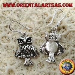 Pendientes de plata en forma de búho