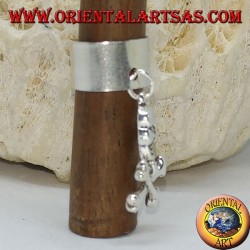 Ear Cuff in silver band with pendant skull