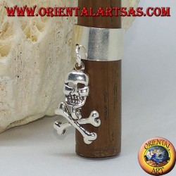 Ear Cuff in silver band with pendant skull