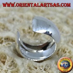 Boucle d'oreille manchette d'oreille en argent avec bande arrondie lisse
