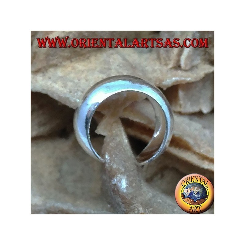 Boucle d'oreille manchette d'oreille en argent avec bande arrondie lisse