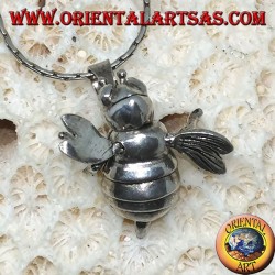 Colgante en plata abeja reina moviendo móvil cabeza y alas