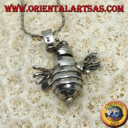 Pendant in silver bee queen mobile moves head and wings