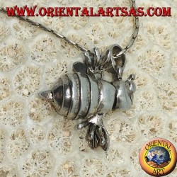 Pendant in silver bee queen mobile moves head and wings