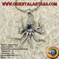 Pendant in silver the octopus mobile symbol of intelligence