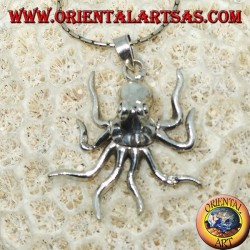 Pendant in silver the octopus mobile symbol of intelligence