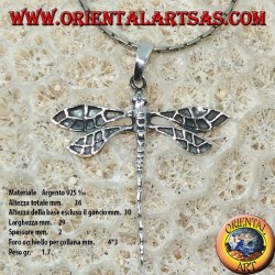 Colgante de plata libélula grande