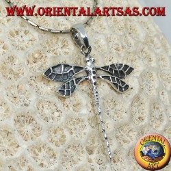 Silver pendant Big dragonfly