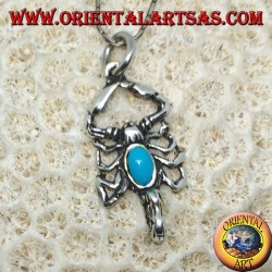 Silver pendant, scorpion with turquoise on the body