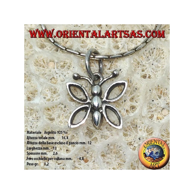 Petit pendentif en argent d'un papillon