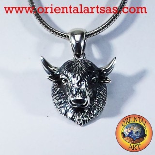 silver pendant bison