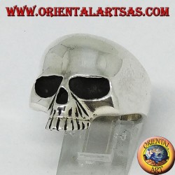 Silver ring, skull without jaw