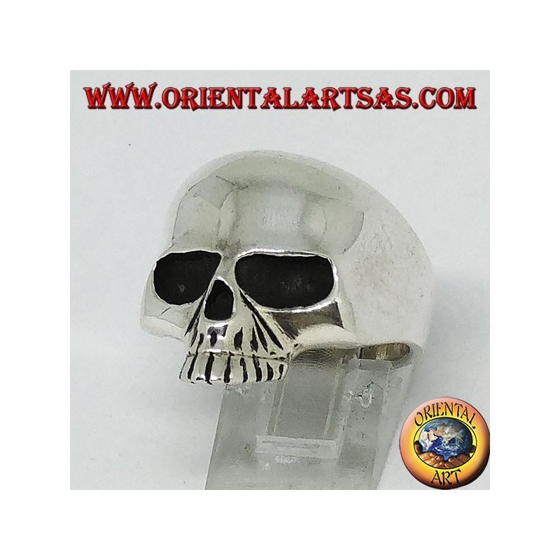 Silver ring, skull without jaw