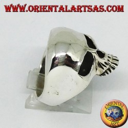 Silver ring, skull without jaw