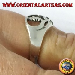 Silberring, außerirdischer Schädel