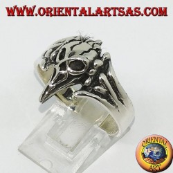 Silberring mit dem Krähenschädel