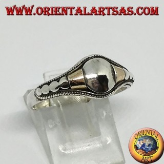 Handmade silver ring with 14 karati gold foil inserts