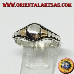 Handmade silver ring with 14 karati gold foil inserts