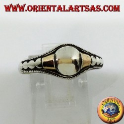 Bague en argent faite à la main avec des insertions de feuille d'or 14 carats