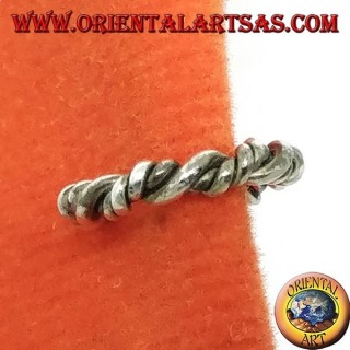 Ear Cuff in argento, cerchietto attorcigliato (finto orecchino non necessita di buco )