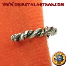 Ear Cuff in argento, cerchietto attorcigliato (finto orecchino non necessita di buco )