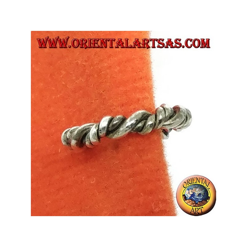 Ear Cuff in silver, twisted circle (fake earring does not need a hole)