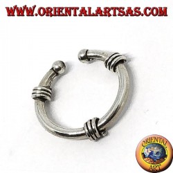 Ohrmanschette in Silber, Creole mit drei Spiralen gearbeitet