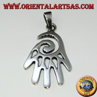 Ciondolo in argento mano con spirale