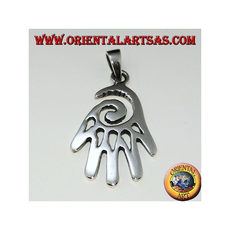 Anhänger in Silber Hand mit Spirale