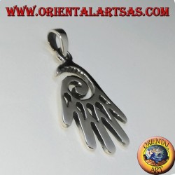 Pendant in silver hand with spiral
