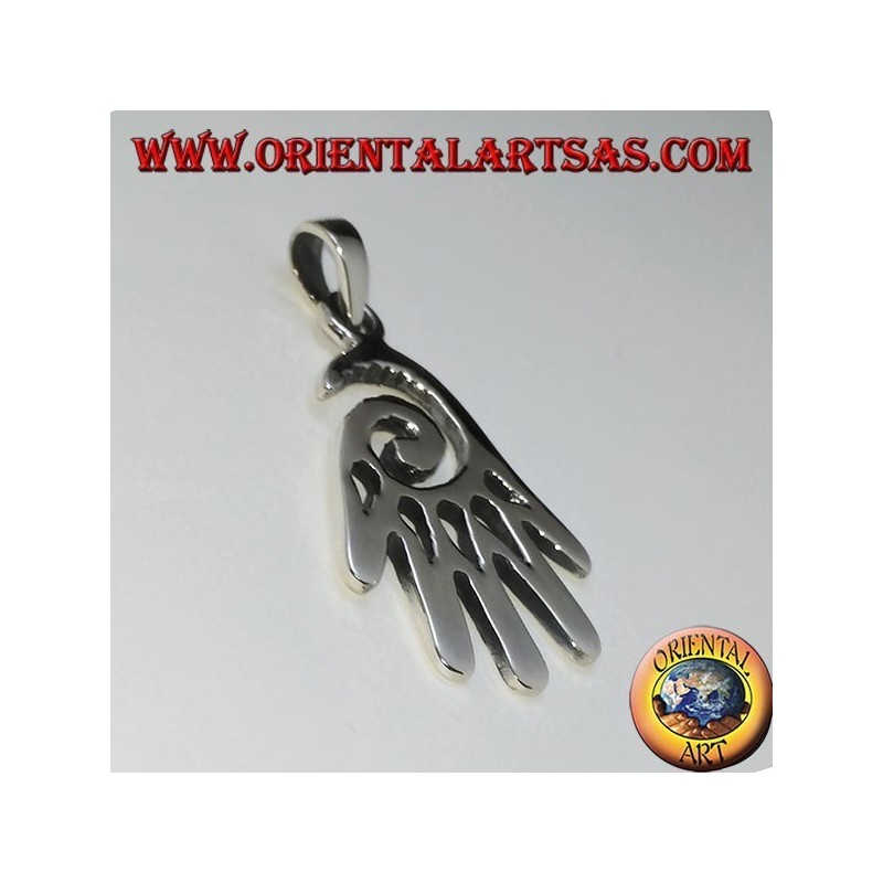 Anhänger in Silber Hand mit Spirale