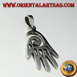 Anhänger in Silber Hand mit Spirale