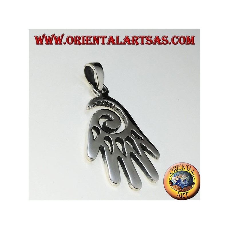 Anhänger in Silber Hand mit Spirale