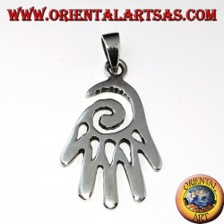 Pendant in silver hand with spiral