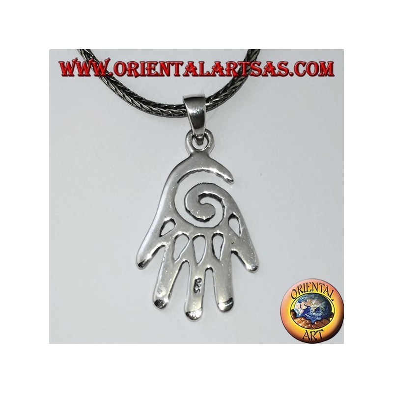 Anhänger in Silber Hand mit Spirale