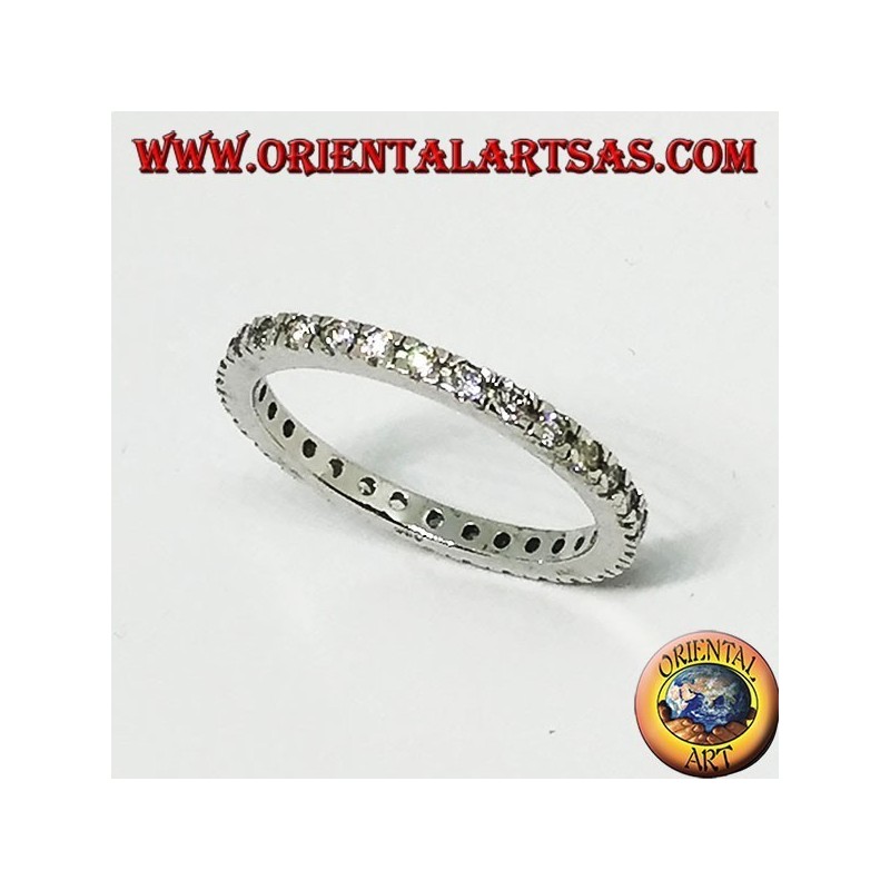Silberring (Ehering) mit Zirkonen