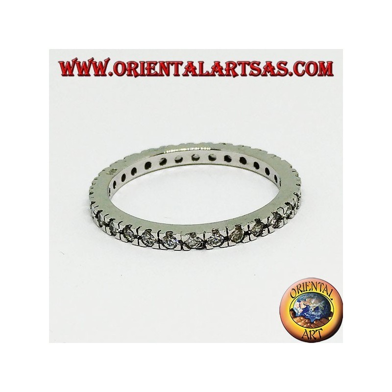 Silberring (Ehering) mit Zirkonen