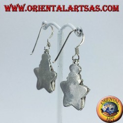 Boucles d'oreilles en argent en forme d'étoile avec corail ancien (népalais)