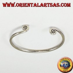 Silver wire bracelet with spitali at the end, handmade by Karen