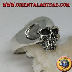 Silver ring Skull with mandible and hollow temples