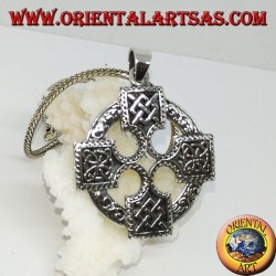 Colgante de plata, cruz celta con odin gungnir.