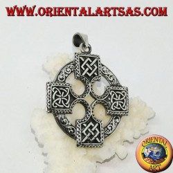 Silberanhänger, keltisches Kreuz mit Odin Gungnir